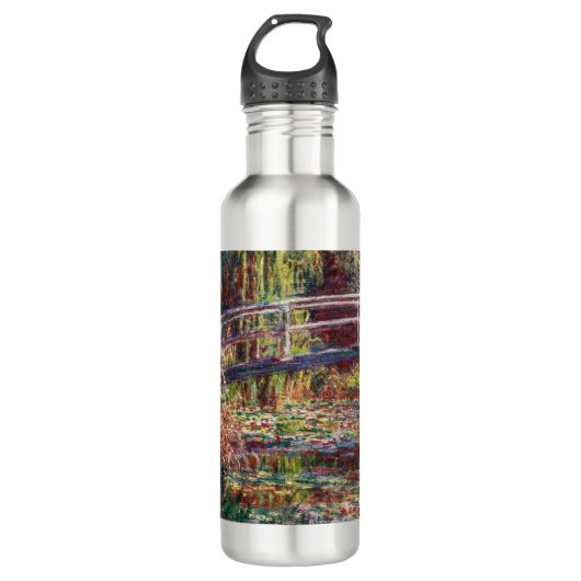Claude Monet - Water Lily Pond, Pink Harmony Edelstahlflasche (Vorderseite)