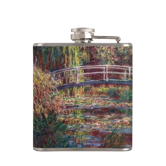 Claude Monet - Water Lily Pond, Pink Harmony Flachmann (Rückseite)