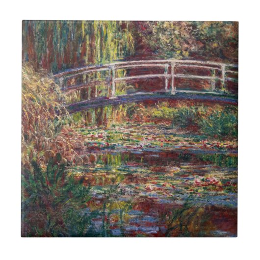 Claude Monet - Water Lily Pond, Pink Harmony Fliese (Vorderseite)