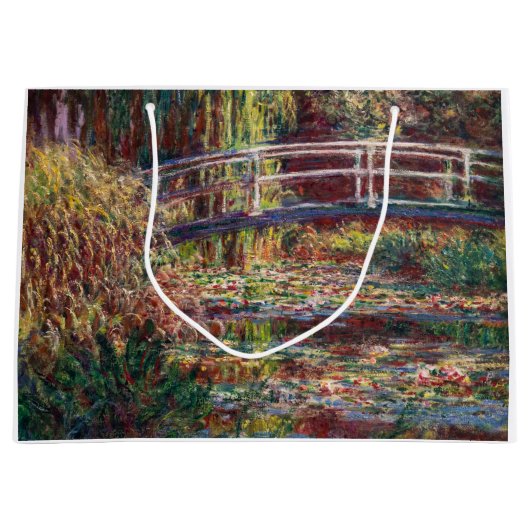 Claude Monet - Water Lily Pond, Pink Harmony Große Geschenktüte (Vorderseite)