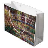 Claude Monet - Water Lily Pond, Pink Harmony Große Geschenktüte (Rückseite Schrägansicht)