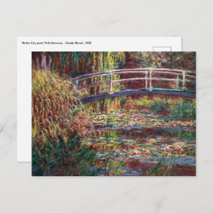 Claude Monet - Water Lily Pond, Pink Harmony Postkarte