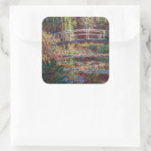 Claude Monet - Water Lily Pond, Pink Harmony Quadratischer Aufkleber (Tasche)