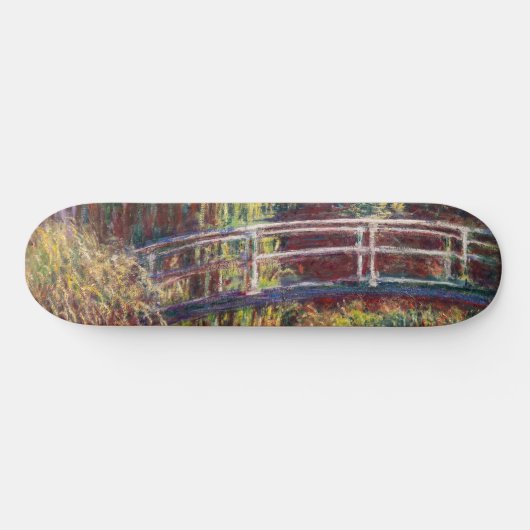 Claude Monet - Water Lily Pond, Pink Harmony Skateboard (Horizontal)