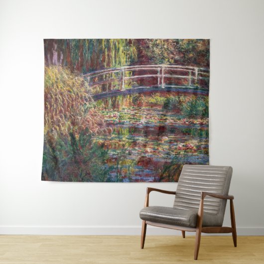 Claude Monet - Water Lily Pond, Pink Harmony Wandteppich (Beispiel (Horizontal))