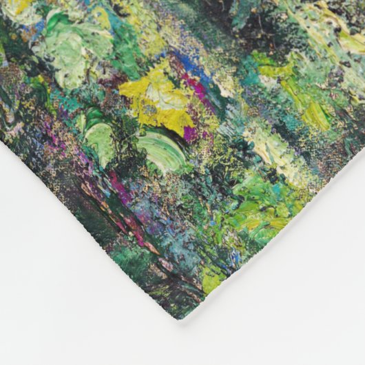 Claude Monet - Water Lily Pond und japanische Brüc Fleecedecke (Ecke)