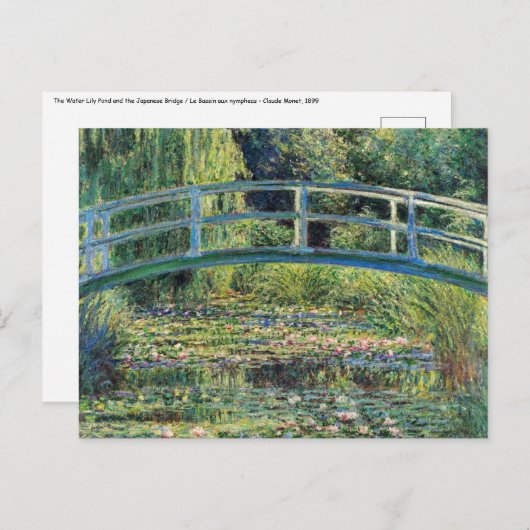 Claude Monet - Water Lily Pond und japanische Brüc Postkarte (Vorne/Hinten)