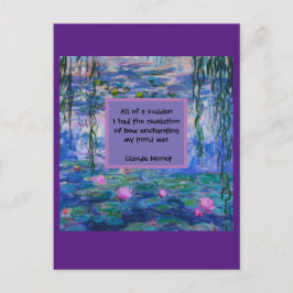 Claude Monet Water Lily Zitat Postkarte