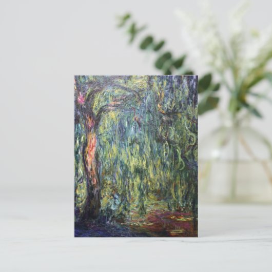 Claude Monet Weeping Willow Postkarte (Stehend Vorderseite)