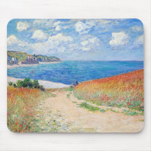 Claude Monet - Weg in den Weizenfeldern bei Pourvi Mousepad (Vorne)