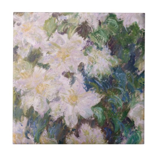Claude Monet - Weiße Klematis Fliese (Vorderseite)