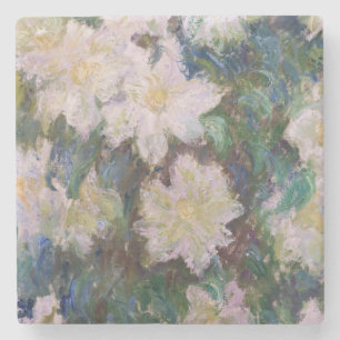 Claude Monet - Weiße Klematis Steinuntersetzer