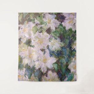 Claude Monet - Weiße Klematis Wandteppich