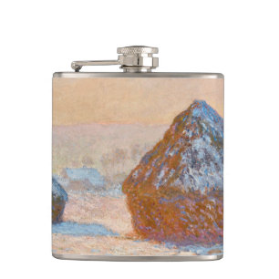 Claude Monet - Weizenscheunen, Schneeeffekt, Morge Flachmann