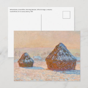 Claude Monet - Weizenscheunen, Schneeeffekt, Morge Postkarte