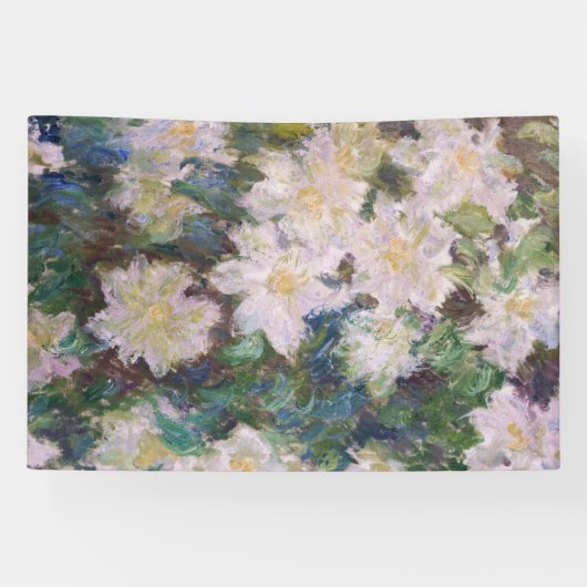 Claude Monet - White Clematis Banner (Horizontal)