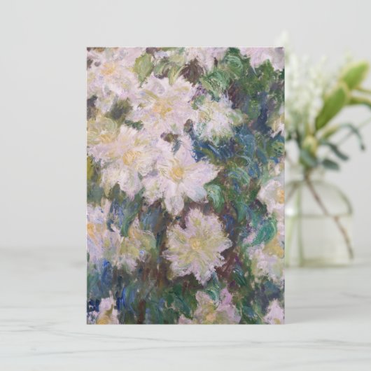 Claude Monet - White Clematis Dankeskarte (Stehend Vorderseite)