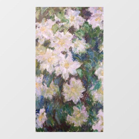 Claude Monet - White Clematis Fensteraufkleber (Blatt)