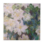 Claude Monet - White Clematis Fliese<br><div class="desc">White Clematis / Clematites Blanches - Claude Monet,  1887</div>