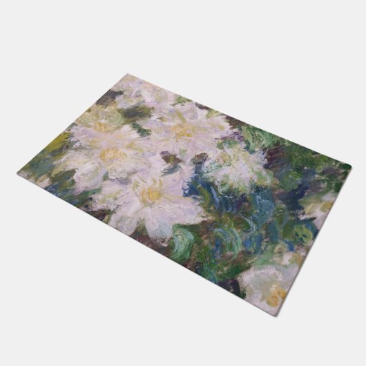 Claude Monet - White Clematis Fußmatte (Schrägansicht)