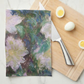 Claude Monet - White Clematis Geschirrtuch (Viertel Falte)