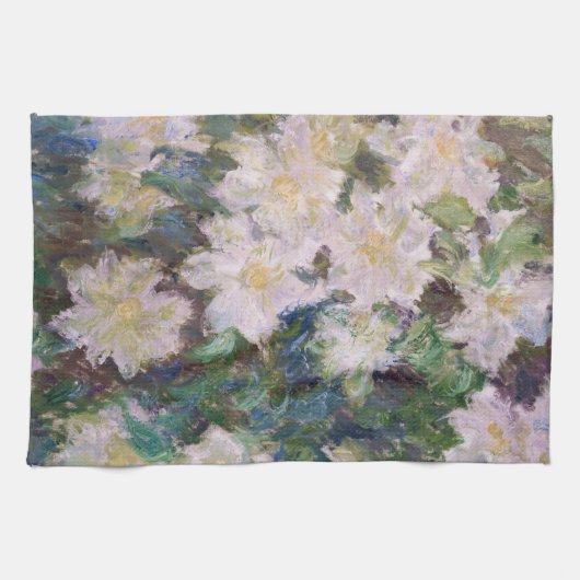 Claude Monet - White Clematis Geschirrtuch (Horizontal)