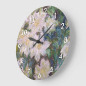 Claude Monet - White Clematis Große Wanduhr (Winkel)