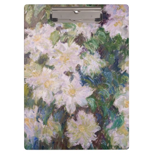 Claude Monet - White Clematis Klemmbrett (Vorderseite)