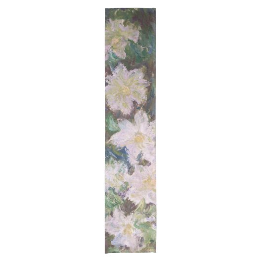Claude Monet - White Clematis Kurzer Tischläufer (Vorderseite)
