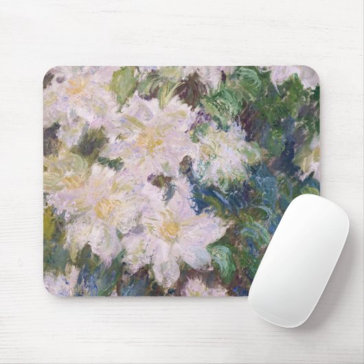 Claude Monet - White Clematis Mousepad (Mit Mouse)