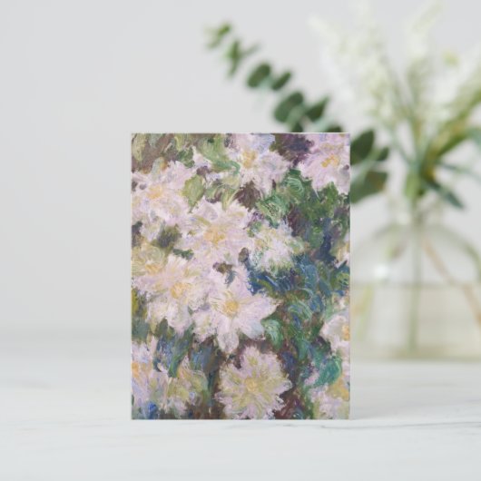 Claude Monet - White Clematis Postkarte (Stehend Vorderseite)