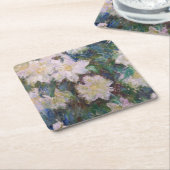 Claude Monet - White Clematis Rechteckiger Pappuntersetzer (angewinkelt)