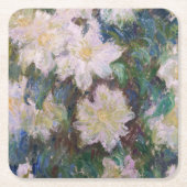 Claude Monet - White Clematis Rechteckiger Pappuntersetzer (Vorderseite)