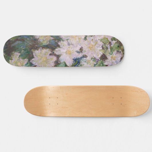 Claude Monet - White Clematis Skateboard (Horizontal)