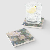 Claude Monet - White Clematis Steinuntersetzer (Seitenansicht)