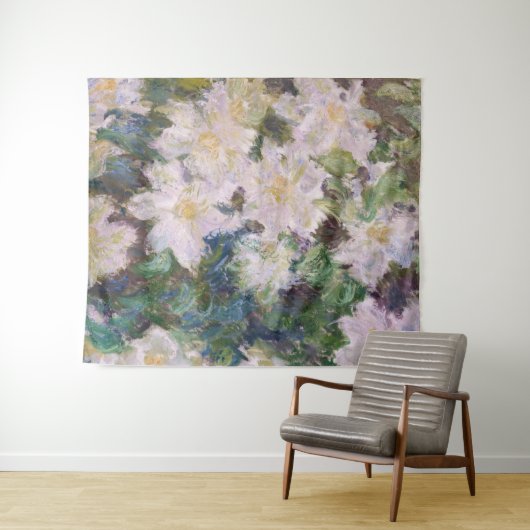 Claude Monet - White Clematis Wandteppich (Beispiel (Horizontal))