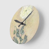 Claude Monet | White Poppy, 1883 Runde Wanduhr (Winkel)