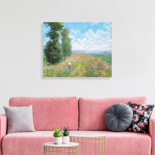 Claude Monet - Wiese mit Poplars Leinwanddruck (Insitu (Wohnzimmer))