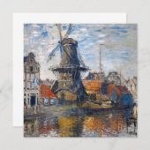 Claude Monet - Windmill, Amsterdam Dankeskarte (Vorne/Hinten)
