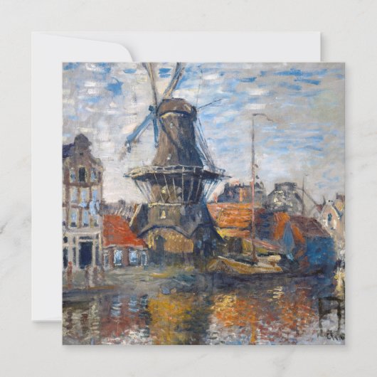 Claude Monet - Windmill, Amsterdam Dankeskarte (Vorderseite)