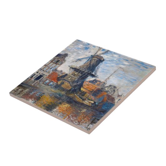 Claude Monet - Windmill, Amsterdam Fliese (Seite)