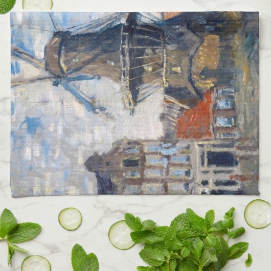 Claude Monet - Windmill, Amsterdam Geschirrtuch (Gefaltet)