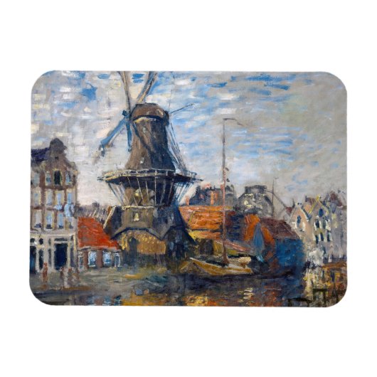 Claude Monet - Windmill, Amsterdam Magnet (Horizontal)