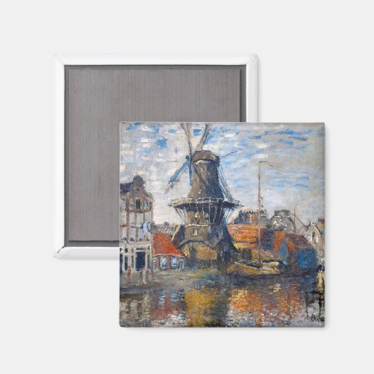 Claude Monet - Windmill, Amsterdam Magnet (Vorderseite/Rückseite)