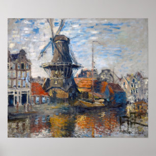 Claude Monet - Windmill, Amsterdam Poster