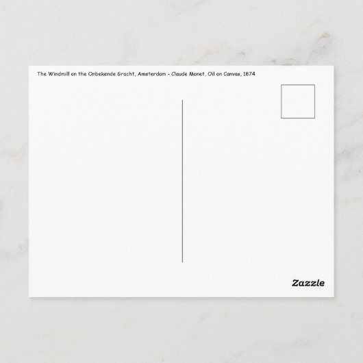 Claude Monet - Windmill, Amsterdam Postkarte (Rückseite)