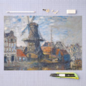 Claude Monet - Windmill, Amsterdam Seidenpapier (Handwerk)