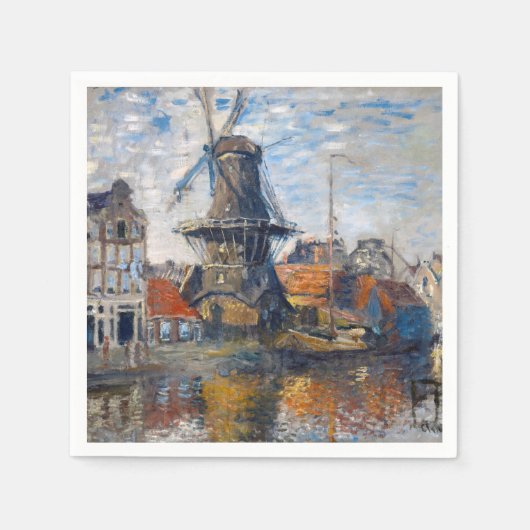 Claude Monet - Windmill, Amsterdam Serviette (Vorderseite)