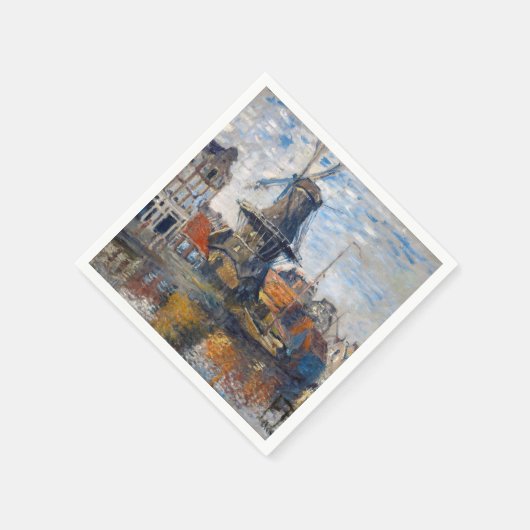 Claude Monet - Windmill, Amsterdam Serviette (Ecke)