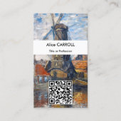 Claude Monet - Windmühle, Amsterdam - QR Code Visitenkarte (Vorderseite)